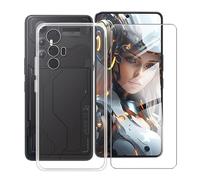 YQINHHME Cover per Cubot Max 5 (6.95 ") Pellicola in Vetro Temperato, Ultra Sottile Trasparente Antiurto Morbido Silicone TPU Bumper Case Custodia per Cubot Max 5 - Trasparente