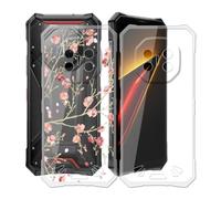 YQINHHME Cover per Doogee S300 Plus (6.78 "), 2 Pezzi Ultra Sottile Anti-Graffio TPU Protettiva Case Morbido Silicone Bumper Custodia per Doogee S300 Plus - Clear + Camelia