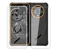 YQINHHME Cover per Ulefone Armor X31 PRO (6.56 ") + Pellicola Vetro Temperato, con Rotazione 360° Supporto Anello, Ultra Sottile Morbido TPU Antiurto Trasparente Custodia per Ulefone Armor X31 PRO