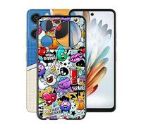 YQINHHME Cover per ZTE nubia Music (6.60"), Custodia per Telefono Ultrasottile Antiurto e Antigraffio, Morbido Silicone TPU Nero Protettiva Case per ZTE nubia Music - Graffito