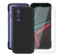 YQINHHME Custodia per Doogee Blade 20 Turbo (6.60") + 2 PCS Pellicola Vetro Temperato, Ultra Sottile Antiurto TPU Protettiva Case Morbida Silicone Nero Cover per Doogee Blade 20 Turbo - Nero