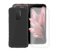 YQINHHME Custodia per Doogee Blade10 Pro (6.56") + 2 Pcs Pellicola Vetro Temperato, Ultra Sottile Antiurto TPU Protettiva Case Morbida Silicone Nero Cover per Doogee Blade10 Pro - Nero