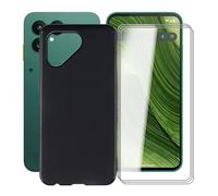 YQINHHME Custodia per Fairphone Gen 6 (6.31") + 3 PCS Pellicola Vetro Temperato, Ultra Sottile Antiurto TPU Protettiva Case Morbida Silicone Nero Cover per Fairphone Gen 6 - Nero