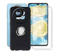 YQINHHME Custodia per IIIF150 Action A5 PRO (6.88 ") + 2 X Vetro Tempera Pellicola, [con Rotazione 360° Supporto Anello] Nero Morbido Silicone AntiGraffio TPU Cover per IIIF150 Action A5 PRO