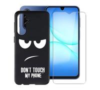 YQINHHME Custodia per Samsung Galaxy A17 (6.70") con 1 X Vetro Temperato Pellicola Protettiva, Ultra Sottile TPU AntiGraffio Nero Morbida Silicone Cover per Samsung Galaxy A17 - DUO5B
