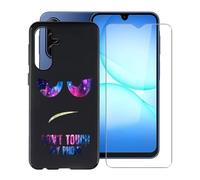 YQINHHME Custodia per Samsung Galaxy A17 (6.70") con 1 X Vetro Temperato Pellicola Protettiva, Ultra Sottile TPU AntiGraffio Nero Morbida Silicone Cover per Samsung Galaxy A17 - DUO4