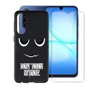 YQINHHME Custodia per Samsung Galaxy A17 (6.70") con 1 X Vetro Temperato Pellicola Protettiva, Ultra Sottile TPU AntiGraffio Nero Morbida Silicone Cover per Samsung Galaxy A17 - DUO6