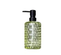 YQINQIN83B Dispenser di Sapone Distributore di Sapone for casa/Hotel/Bagno Flacone di lozione in Vetro pressato da 500 ml Trasparente Cilindrico Grigio/Verde/Giallo Dispenser Sapone Bagno(Green)