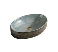 YQINQIN83B Lavabo Lavandino da Bagno Ovale sopra Il Piano in Porcellana, lavabo da appoggio in Ceramica for bagni Lavabo Bagno