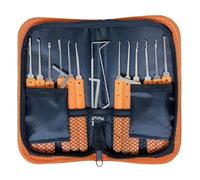 YQLEISHI Kit di grimaldelli da 17 pezzi con manuale e custodia con cerniera per grimaldelli, strumento di estrazione per principianti e fabbri, senza lucchetto, arancione