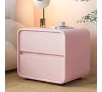 YQMHEZ Comodino, Comodini A 2 Cassetti, Comodino In Pelle, Tavolino Comodinos, Comodinos Stretto per Bagno, Sala da Pranzo, Camera da Letto(Pink,35cm)