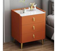 YQMHEZ Comodino, Comodini A 3 Cassetti, con Maniglia E Gambe In Metallo,tavolino Comodinos, Comodinos Stretto per Camera da Letto/soggiorno(Orange,50cm)