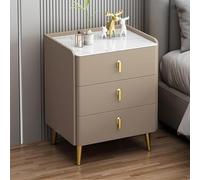 YQMHEZ Comodino, Comodini A 3 Cassetti, con Maniglia E Gambe In Metallo,tavolino Comodinos, Comodinos Stretto per Camera da Letto/soggiorno(Brown,45cm)