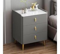 YQMHEZ Comodino, Comodini A 3 Cassetti, con Maniglia E Gambe In Metallo,tavolino Comodinos, Comodinos Stretto per Camera da Letto/soggiorno(Gray,40cm)