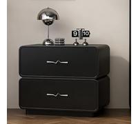 YQMHEZ Comodino con Contenitore Comodini in Legno con 2 Cassetti Comodini con Maniglia in Metallo Comodino di Design ad Angolo con Tavolo Arrotondato for Camera da Letto(Black,15.7 * 15.7 * 19.6in)