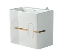 YQMHEZ Lavandino for Mocio, Lavabo for Lavanderia, con Filtro Integrato E Scarico A Un Pulsante, Lavello in Ceramica Smaltata, for Pulizie Domestiche, Mocio, Animali Domestici