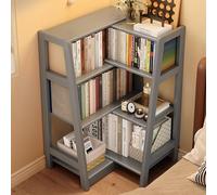 YQMHEZ Libreria Angolare, Organizer Girevole Ed Estensibile, Espositore Vintage per Piccoli Spazi, Scaffale Angolare, Libreria Scaffale In Legno In Piedi per Soggiorno(Gray)