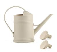 YQNISCU Annaffiatoio for Piante, Barattolo di plastica con beccuccio Lungo da 2000 ml con Testa di irrigazione e Manico for Piante da Interno ed Esterno, Beige -