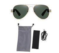 YQNISCU Comodi Occhiali Musicali con Controlli Touch Intelligenti - Adatti for Viaggiare [Occhiali Intelligenti] (Oro)(Gold)