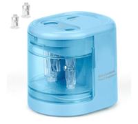 YQNISCU Temperamatite Automatico, Funzionamento a Batteria o USB, Doppi Fori, Doppie Lame, Portatile, cancelleria for Ufficio e Materiale Scolastico (Blu-1)(Blue-1)