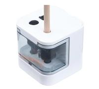 YQNISCU Temperamatite Elettrico con USB e Batteria Doppia modalità Coperchio di Sicurezza a Doppio Foro Materiale Scolastico for Bambini Papeleria(Rosa-1)(White-1)