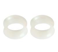 YQNONEZ 1 paio di dilatatori dilatatori in silicone grigio perlato doppio, dilatatori ipoallergenici, dilatatori sottili e morbidi, gioielli per piercing Tuneles De Oreja Para Hombre, unisex, 3 mm (8