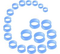 YQNONEZ Set di 10 paia di dilatatori dilatatori in silicone grigio perlato doppio, ipoallergenici, dilatatori sottili, kit di piercing morbidi per gioielli Tuneles De Oreja Para Hombre, unisex, 6-25