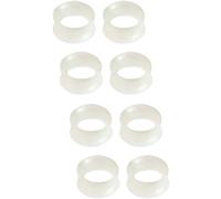 YQNONEZ Set di 4 paia di dilatatori dilatatori in silicone grigio perlato doppio, dilatatori ipoallergenici, dilatatori sottili, gioielli per piercing Tuneles De Oreja Para Hombre, unisex, 3 mm (8 G
