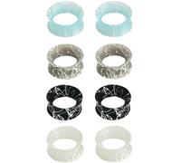YQNONEZ Set di 4 paia di dilatatori in silicone trasparente, grigio, nero e giallo, flessibili, sottili, ipoallergenici, set di dilatatori morbidi per piercing, gioielli Tuneles De Oreja Para Hombre