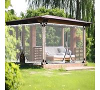 YQOLG87 Telone per Tende 0,35 mm,Telone Trasparente Resistente con Occhielli,Telone Antivento con Cerniera,Telo Antipioggia Resistente alle intemperie,per Esterno,Gazebo,Balcone,4x2.3m/13.1 * 7.5ft-A