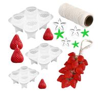 Yqooup Forma Fragola per Sapone - Stampo 3D in Silicone da Sapone e,Stampo Per Dolci - Per Decorazioni In Gesso, Artigianato In Resina, Decorazione Torte, Dessert Di Gelatina, Feste