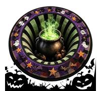 Yqooup Tappeto rotondo con illusione ottica, per Halloween, motivo: abisso | Tappetini rotondi per Halloween, per casa, vacanze, feste, soggiorno, bagno, camera da letto, cucina, ingresso, hotel