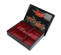 Yqqhrbm Bento Box Giapponese con 5 Scomparti E Coperchio, Contenitore per Snack per Ufficio E Casa, M