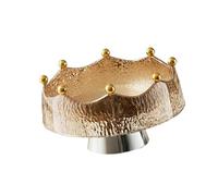 Yqqhrbm Fruttiera Elegante con Base Stabile Vassoio Multifunzionale Centrotavola Moderno Piattino Portatile in PET Adatto a Cucina Soggiorno Matrimonio Riunio, Marrone E Argento