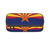 YQTGBCED Arizona State Flag Print Pencil Case Office Use Multi-Function Pencil Pouch Large Capacity Pen Organizer Bag, Nero , Taglia unica, Custodia per chiave