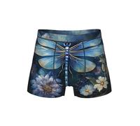 YQTGBCED Art Blue Dragonfly Print Boxer da uomo, biancheria intima da uomo, comodi boxer per gli uomini, pantaloncini ideali per strato di base, Nero , XL