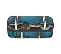 YQTGBCED Astuccio multifunzione con stampa con vista sull'oceano subacqueo per ufficio, astuccio organizer per penne di grande capacità, Nero , Taglia unica, Custodia per chiave