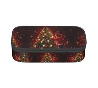 YQTGBCED Astuccio per matite con stampa albero di Natale incandescente per uso in ufficio, multifunzione, grande capacità, organizer per penne, Nero , Taglia unica, Custodia per chiave