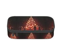 YQTGBCED Astuccio per matite con stampa albero di Natale incandescente per uso in ufficio, multifunzione, grande capacità, organizer per penne, Nero , Taglia unica, Custodia per chiave