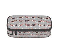 YQTGBCED Beagle Patterns - Custodia per penne di grande capacità con organizer, materiale in tessuto Oxford, scomparti multipli, Nero , Taglia unica, Astuccio per trucchi