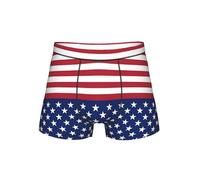 YQTGBCED Boxer da uomo con stampa a stelle e strisce con bandiera americana, biancheria intima da uomo, comodi boxer per uomo, pantaloncini da strato base ideali, Nero , 3XL