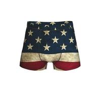 YQTGBCED Boxer da uomo con stampa bandiera americana,Biancheria intima da uomo,Boxer comodi per gli uomini,Pantaloncini da strato base ideali, Nero , 3XL