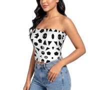 YQTGBCED Camicetta senza spalline da donna con stampa mimetica a triangolo sparso, Doodle Cerchio Retto, XL