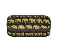 YQTGBCED Cassa della penna di grande capacità della stampa del modello di elefante astratto con l'organizzatore, materiale del panno di Oxford, scomparti, Nero , Taglia unica, Astuccio per trucchi