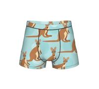 YQTGBCED Divertente per Kangaroo Zoo Print Boxer da uomo, biancheria intima da uomo, comodi boxer per gli uomini, pantaloncini ideali per strato di base, Nero , XXL