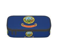 YQTGBCED Idaho State Flag Print Pencil Case Office Use Multi-Function Pencil Pouch Large Capacity Pen Organizer Bag, Nero , Taglia unica, Custodia per chiave