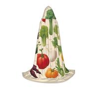 YQTGBCED Introduzione di varie verdure stampa mantello con cappuccio per Halloween, stile rinascimentale, perfetto per giochi di ruolo e feste