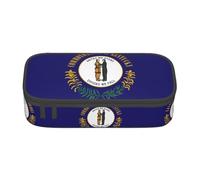YQTGBCED Kentucky State Flag Print Pencil Case Office Use Multi-Function Pencil Pouch Large Capacity Pen Organizer Bag, Nero , Taglia unica, Custodia per chiave