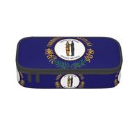 YQTGBCED Kentucky State Flag Print Pencil Case Office Use Multi-Function Pencil Pouch Large Capacity Pen Organizer Bag, Nero , Taglia unica, Custodia per chiave