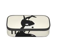 YQTGBCED Killer Whale Dolphin Ocean Print Pencil Case Office Use Multi-Function Pencil Pouch Large Capacity Pen Organizer Bag, Nero , Taglia unica, Custodia per chiave